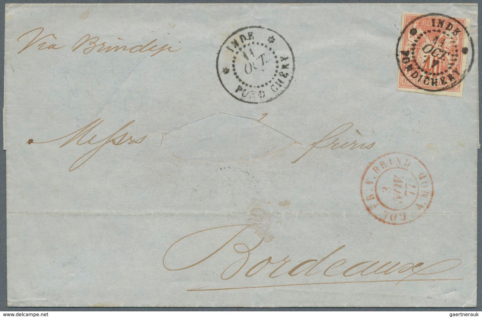 22572 Französisch-Indien: 1865/1914, collection on stockpages with main value in the apprx. 66 entires inc