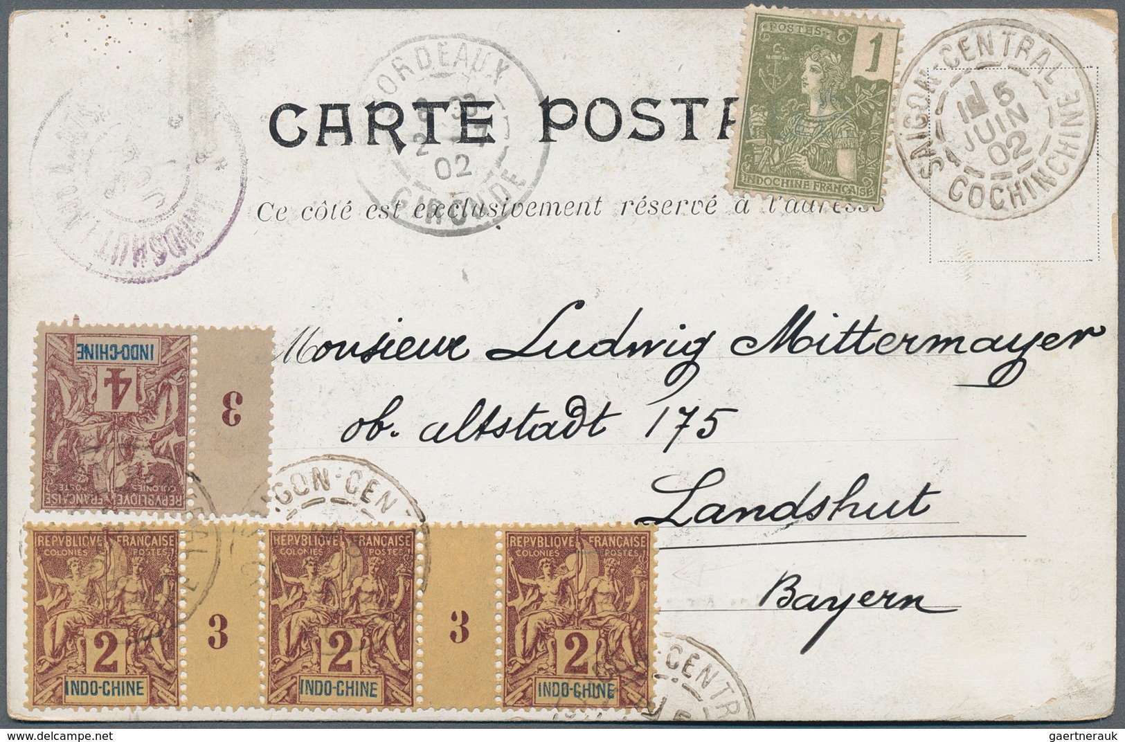 22575 Französisch-Indochina: 1875/1910 (ca.), Collection Of Apprx. 145 Covers/cards/stationeries, Comprisi - Lettres & Documents