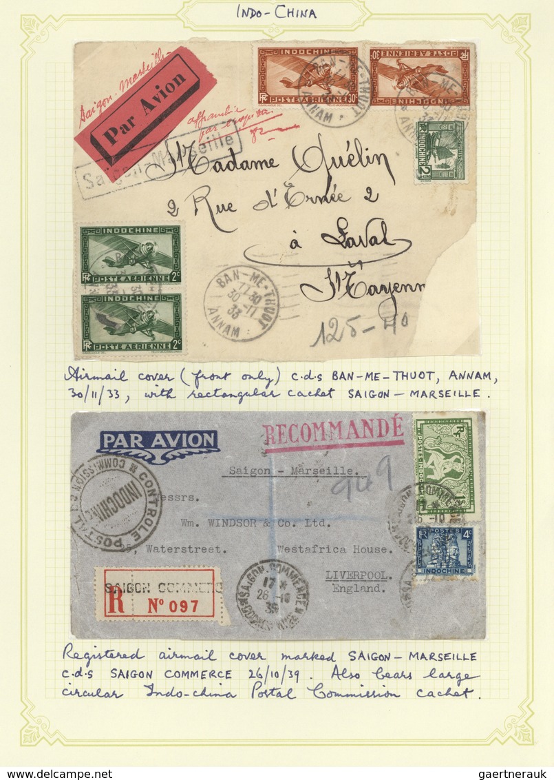 22576 Französisch-Indochina: 1897/1966, Interesting Collection Of 31 Letter And Cards, Partly Ppc Of Frenc - Lettres & Documents