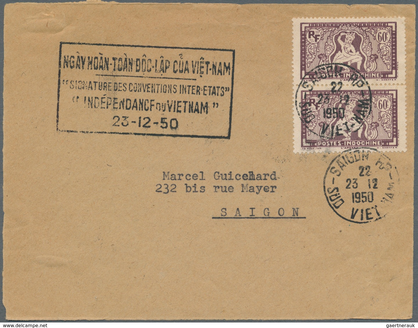 22577 Französisch-Indochina: 1898/1953: Very fine lot of 22 envelopes, used picture postcards and postal s