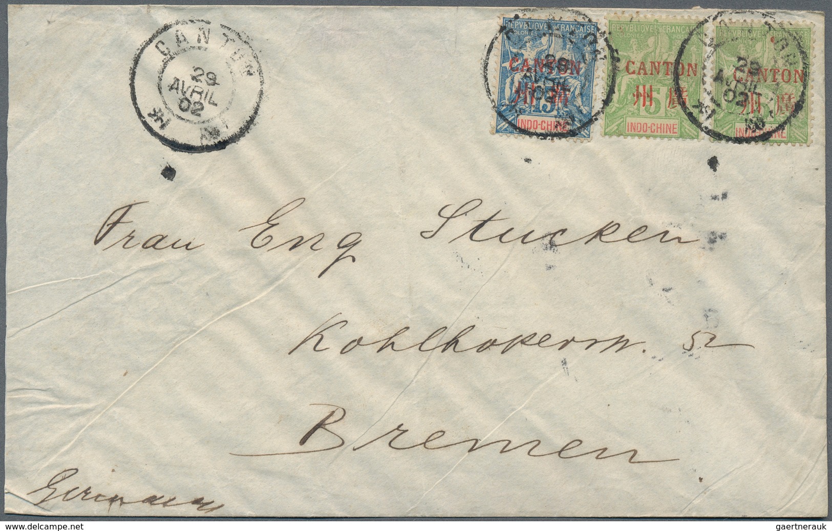 22581 Französisch-Indochina - Postämter in Südchina: 1902/1909, assortment of 32 covers/cards bearing fran