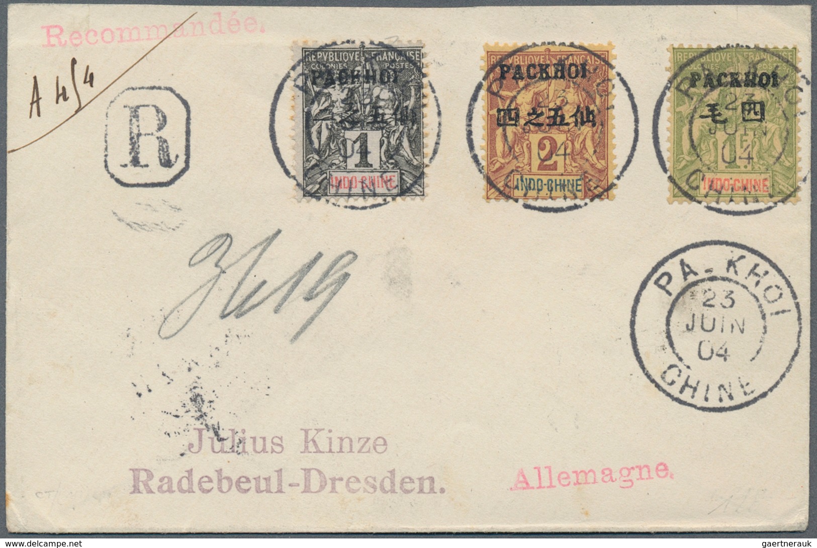 22581 Französisch-Indochina - Postämter in Südchina: 1902/1909, assortment of 32 covers/cards bearing fran