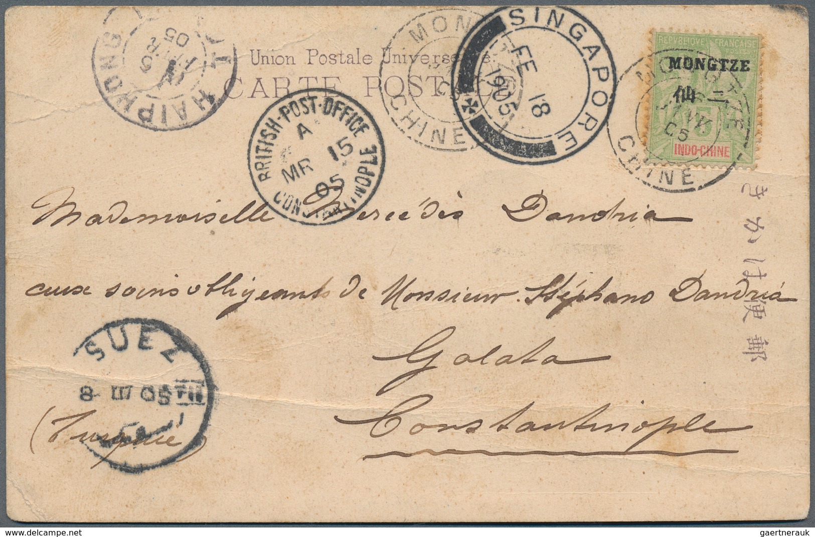 22581 Französisch-Indochina - Postämter in Südchina: 1902/1909, assortment of 32 covers/cards bearing fran