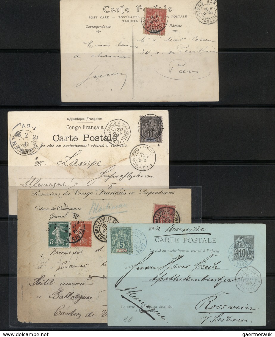 22582 Französisch-Kongo: 1890/1908 (ca.), Mainly Used Collection From A Good Part Early Overprints (not Si - Lettres & Documents