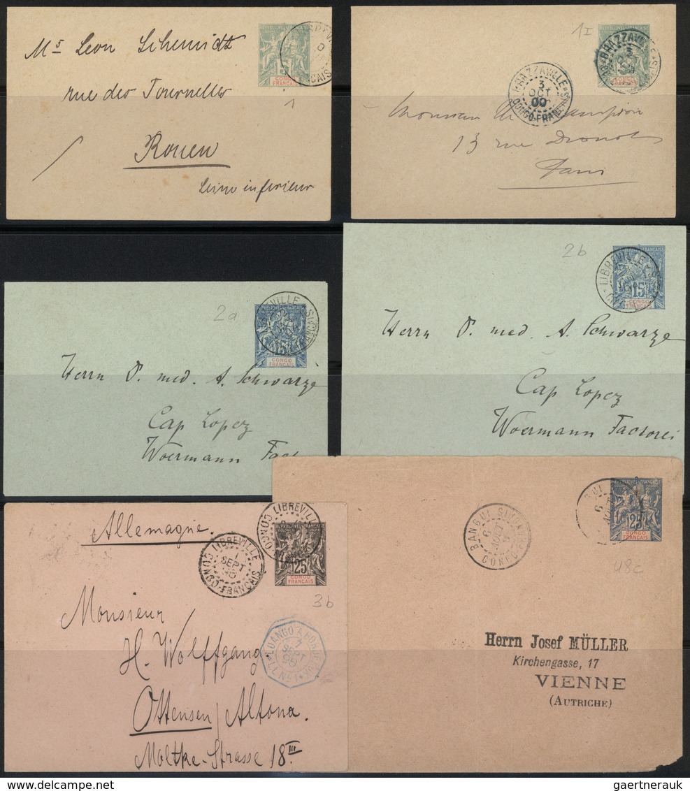 22582 Französisch-Kongo: 1890/1908 (ca.), Mainly Used Collection From A Good Part Early Overprints (not Si - Lettres & Documents