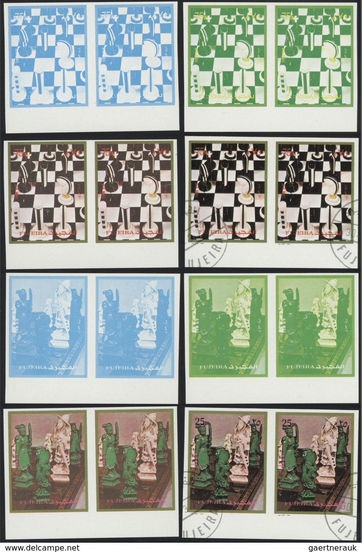22600 Fudschaira / Fujeira: 1964/1972, Mainly U/m Accumulation On Stocksheets, Incl. Some Progressive Proo - Fujeira