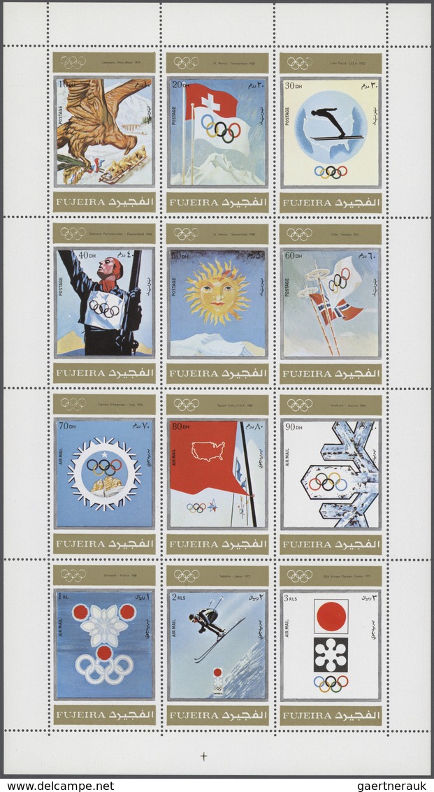 22605 Fudschaira / Fujeira: 1966/1972, U/m Accumulation Of Complete Sheets/large Units, Incl. Good Themati - Fujeira