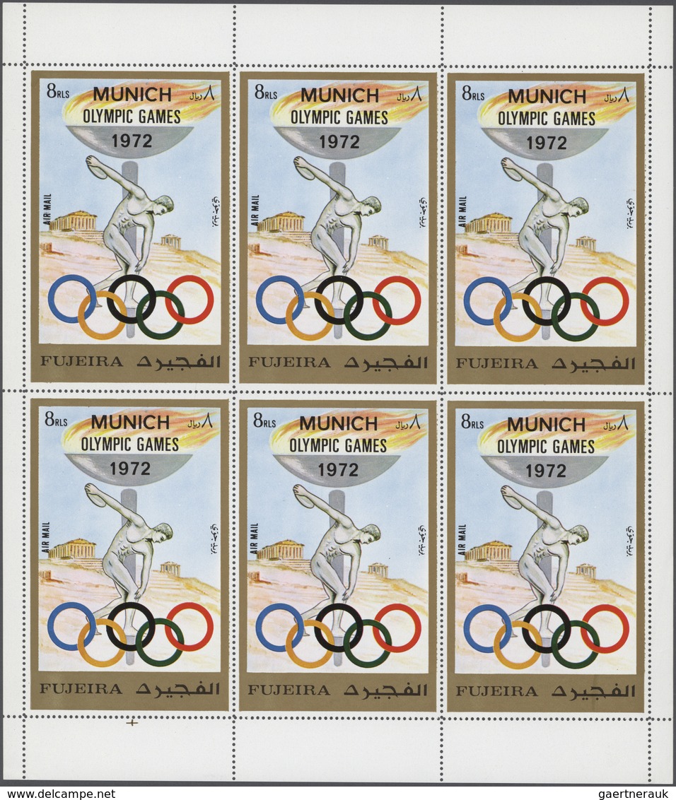 22605 Fudschaira / Fujeira: 1966/1972, U/m Accumulation Of Complete Sheets/large Units, Incl. Good Themati - Fujeira