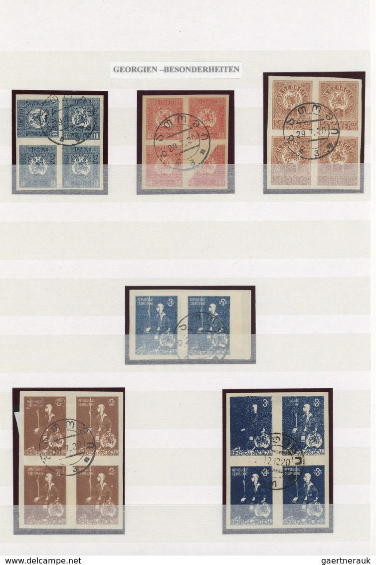 22622 Georgien: 1916-26: Postal history and stamp collection of 20 covers and about 80 stamps, with remark