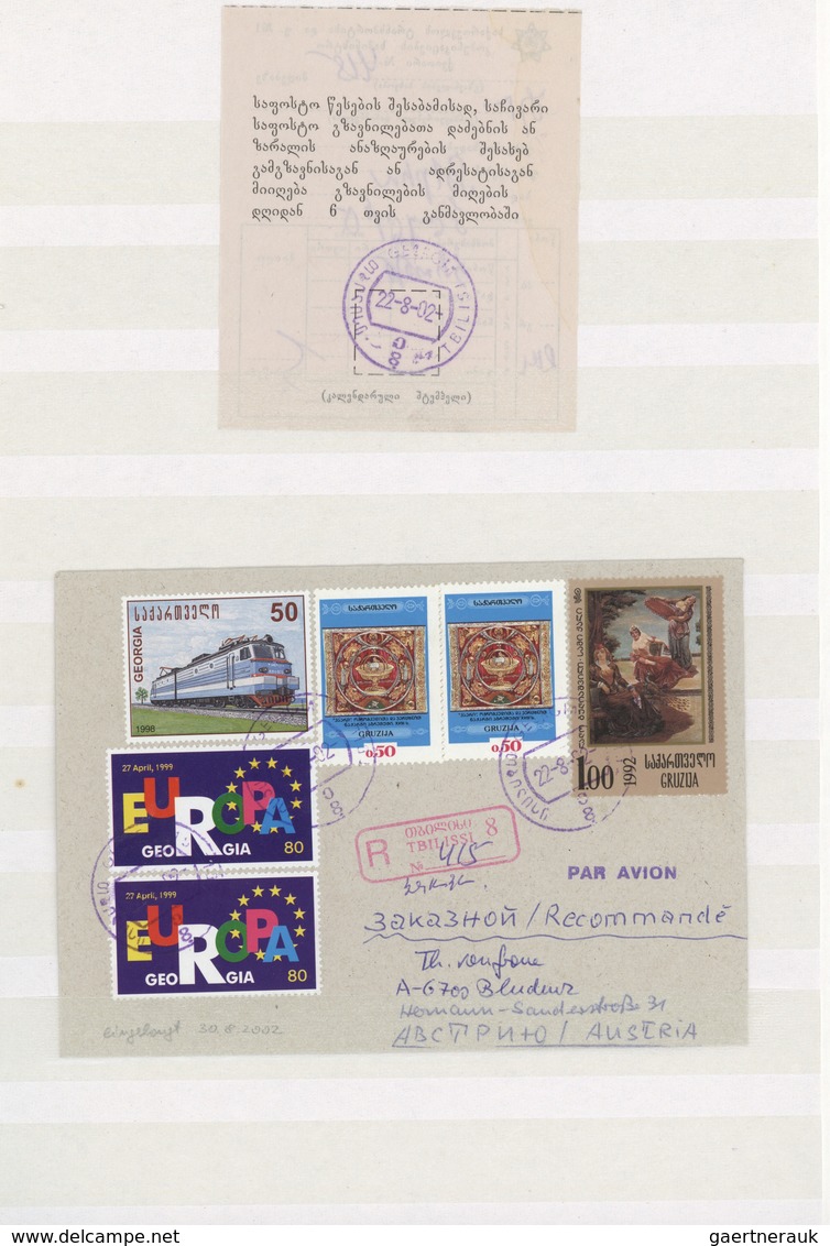 22622 Georgien: 1916-26: Postal history and stamp collection of 20 covers and about 80 stamps, with remark