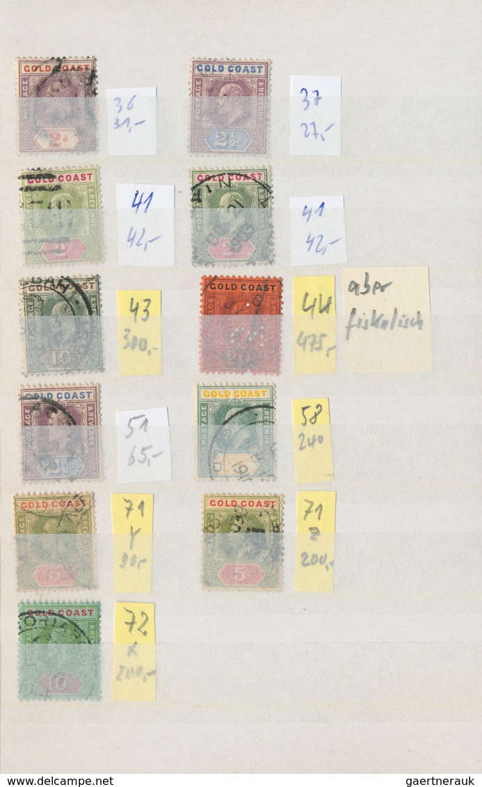 22632 Goldküste: 1870/1952, Used And Mint Assortment Of 44 Stamps QV To QEII Incl. Better Items, Plus Some - Côte D'Or (...-1957)