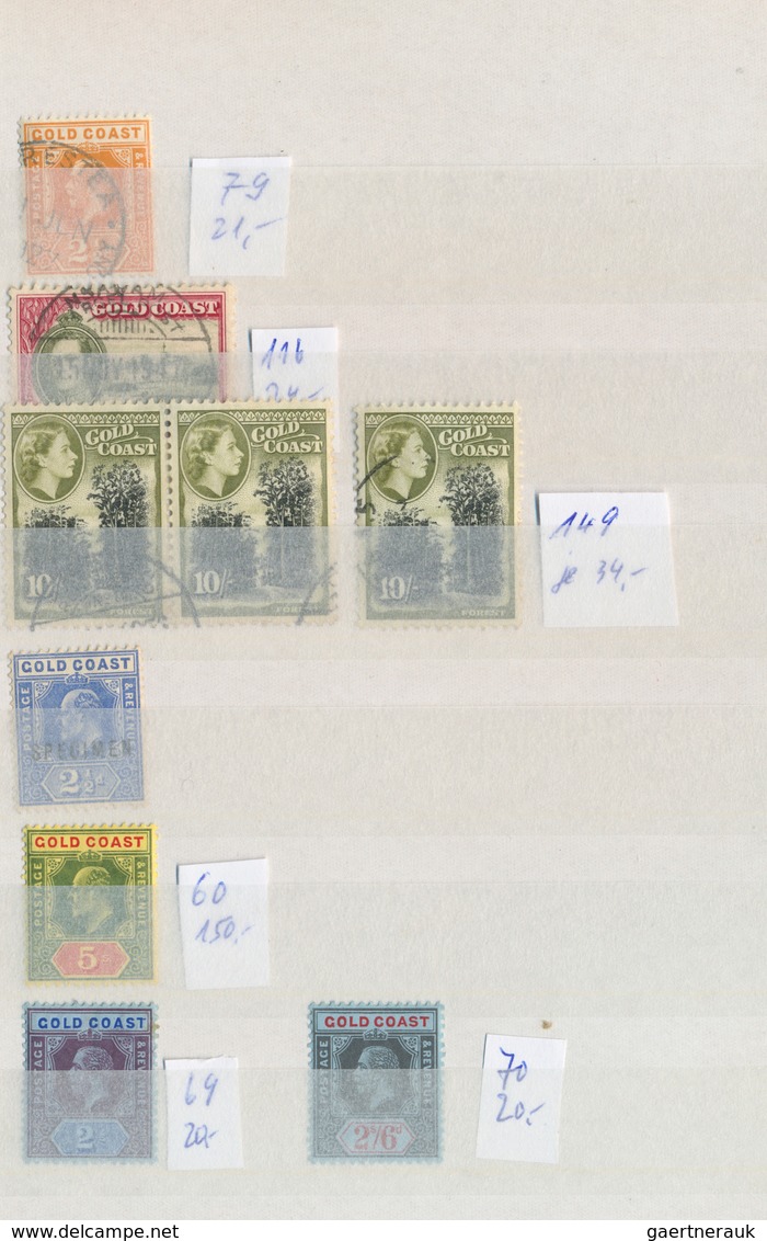 22632 Goldküste: 1870/1952, Used And Mint Assortment Of 44 Stamps QV To QEII Incl. Better Items, Plus Some - Côte D'Or (...-1957)