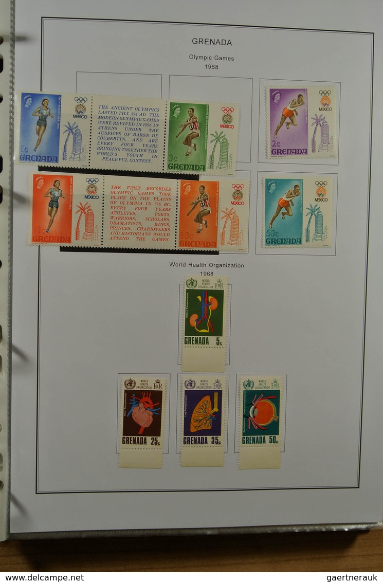 22635 Grenada: 1902-1974. Mostly mint hinged collection Grenada 1902-1974 on selfmade pages in binder. Col