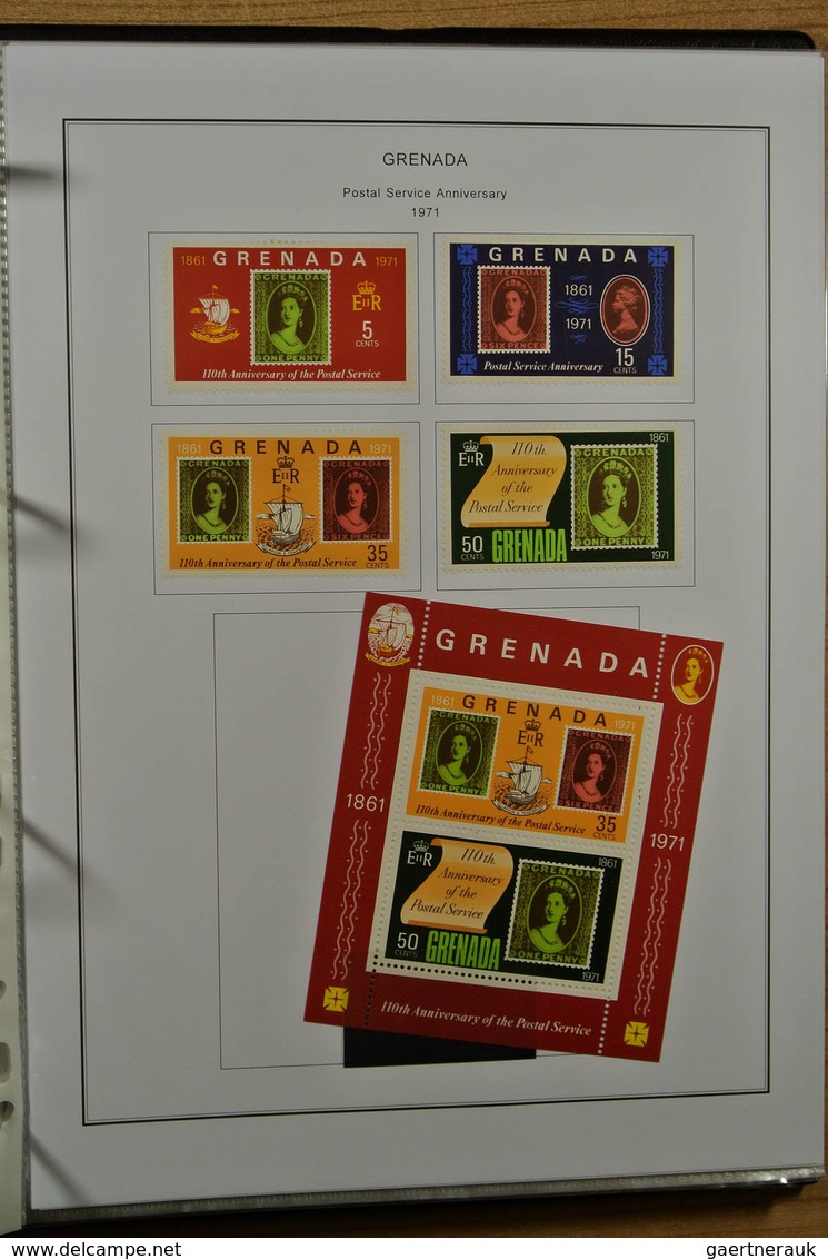 22635 Grenada: 1902-1974. Mostly mint hinged collection Grenada 1902-1974 on selfmade pages in binder. Col