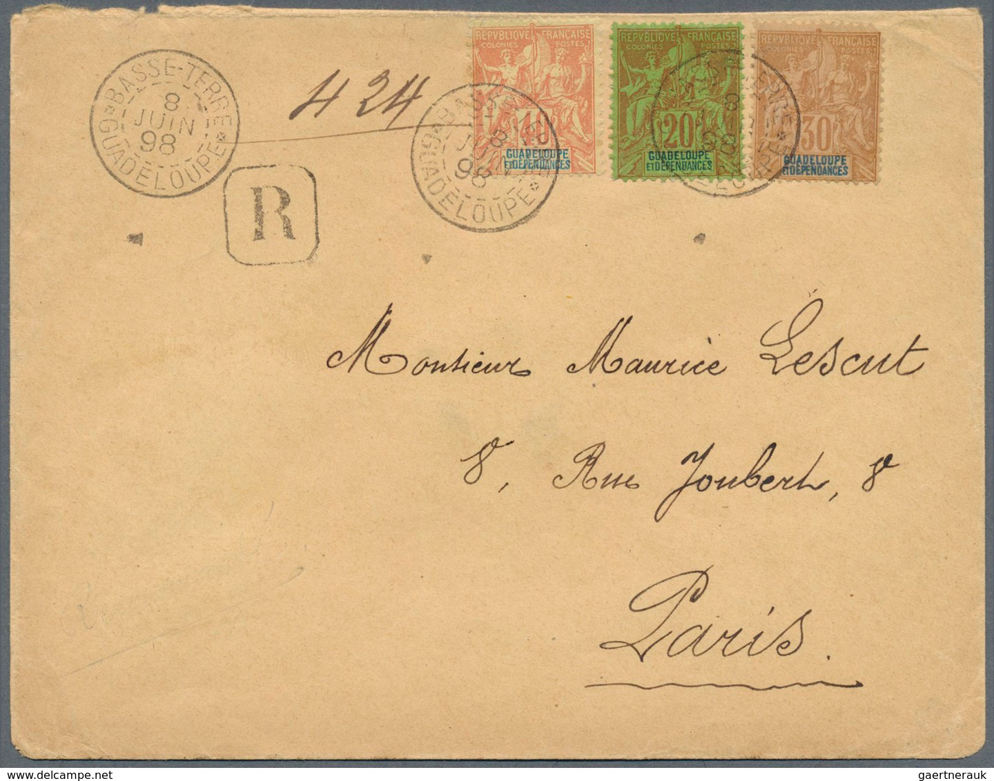 22638 Guadeloupe: 1837/1913, collection of apprx. 90 entires from a nice selection of pre-philatelic/stamp