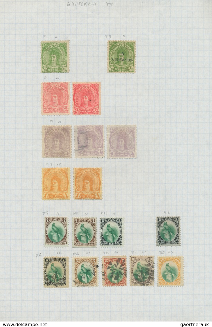 22640 Guatemala: 1871/1990 (ca.), Used And Mint Collection/accumulation On Leaves/in Stockbook, Main Value - Guatemala