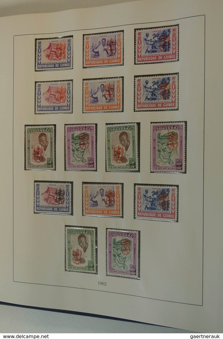 22644 Guinea: 1892/1980: MNH, mint hinged and used collection Guinee 1892-1980 in 2 Lindner albums. Collec