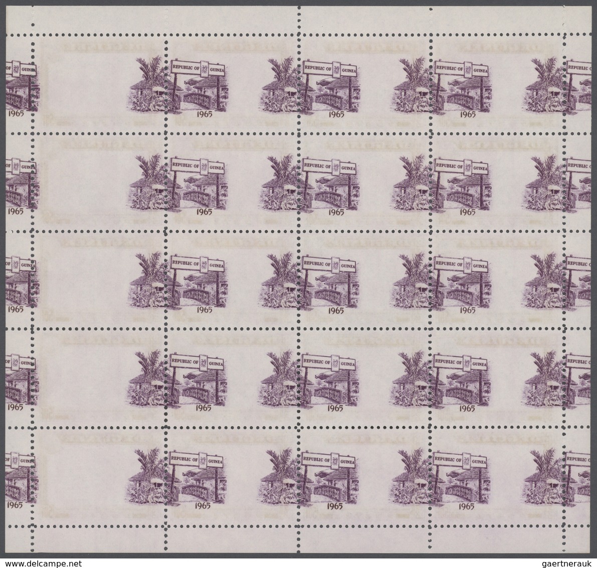 22647 Guinea: 1965: World Fair 40 Fr + 70 Fr, Block Of Fours With Centers Shiftet Up And 50 Fr, Complete S - Guinée (1958-...)