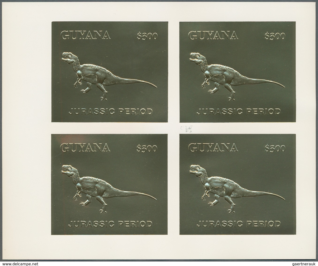 22651 Guyana: 1992/1994, accumulation with GOLD and SILVER stamps, sheetlets of four and miniature sheets