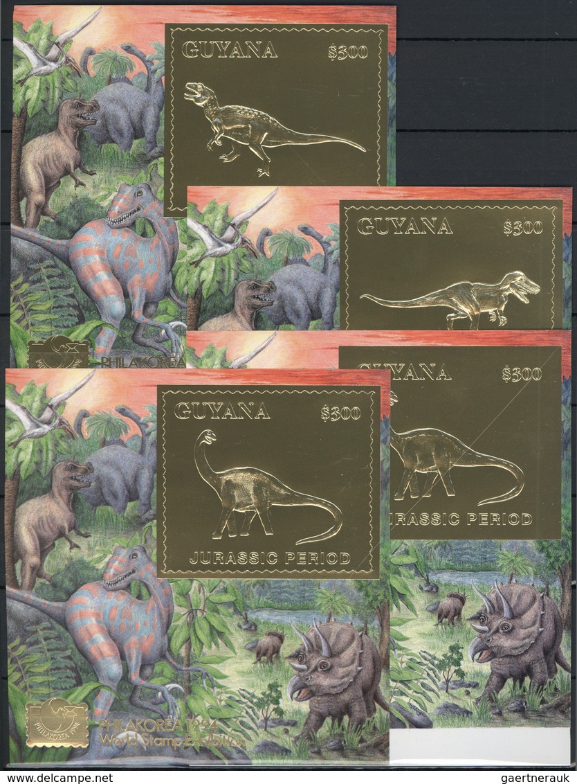 22652 Guyana: 1992/1994, important and very specialised collection in two albums with different GOLD and S