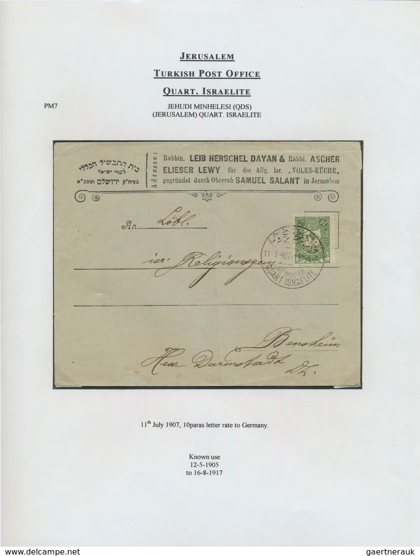 22662 Holyland: 1900-1914, "TURKISH POST OFFICES IN HOLY LAND" Collection On 86 Exhibition Leaves Includin - Palästina