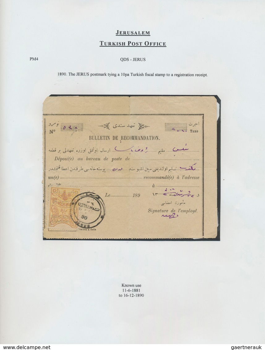 22662 Holyland: 1900-1914, "TURKISH POST OFFICES IN HOLY LAND" Collection On 86 Exhibition Leaves Includin - Palästina