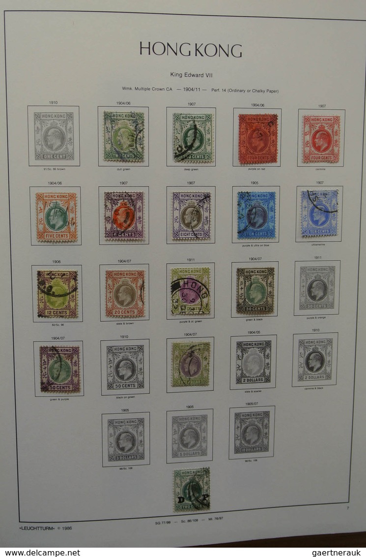 22669 Hongkong: 1882-2002. MNH, mint hinged and used collection Hong Kong 1882-2002 in 4 albums. The empha