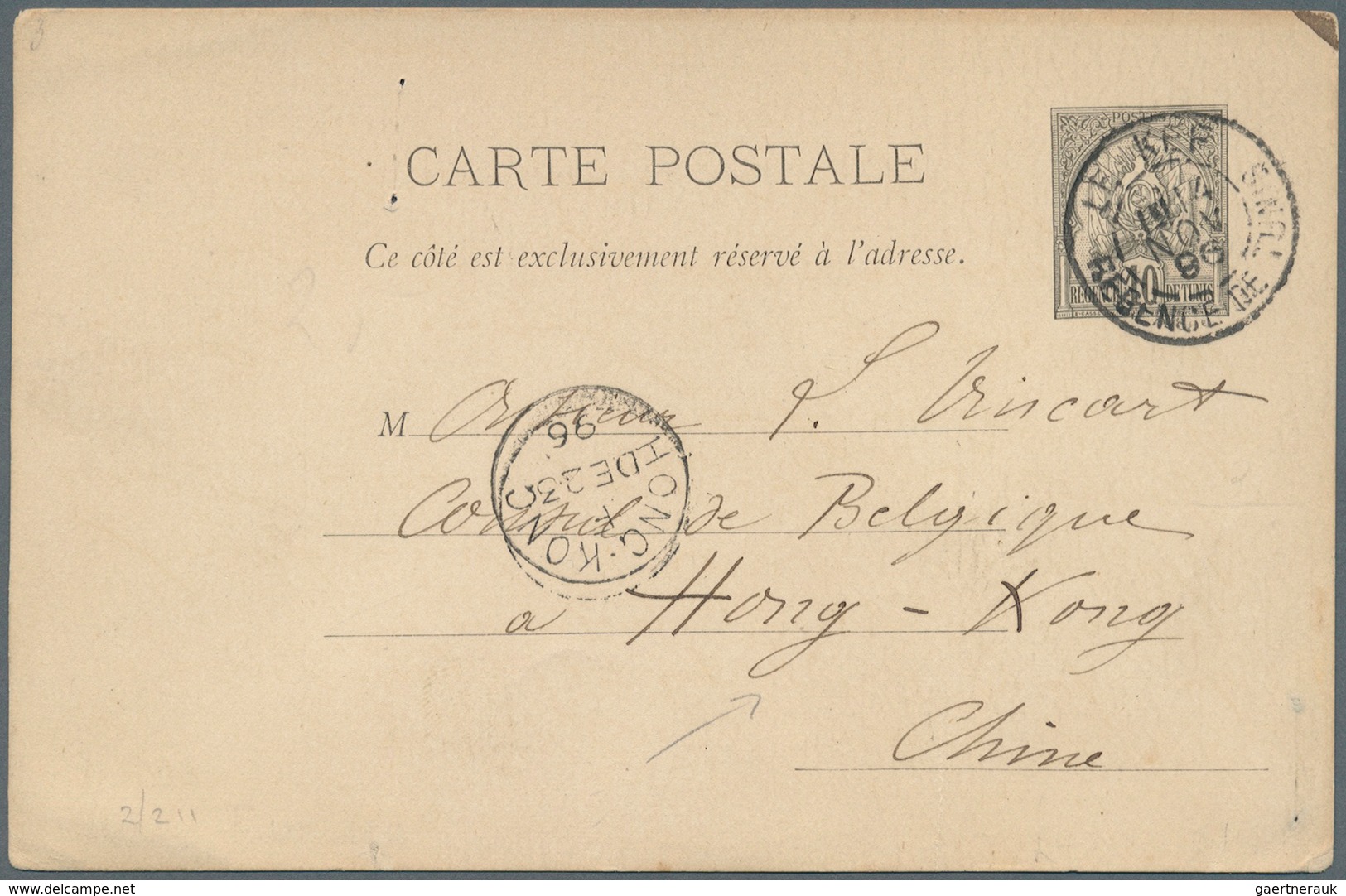 22676 Hongkong - Besonderheiten: 1858/1948: Incoming Mail, Covers/stationery/ppc (12) Inc. 1858 Soldiers L - Autres & Non Classés