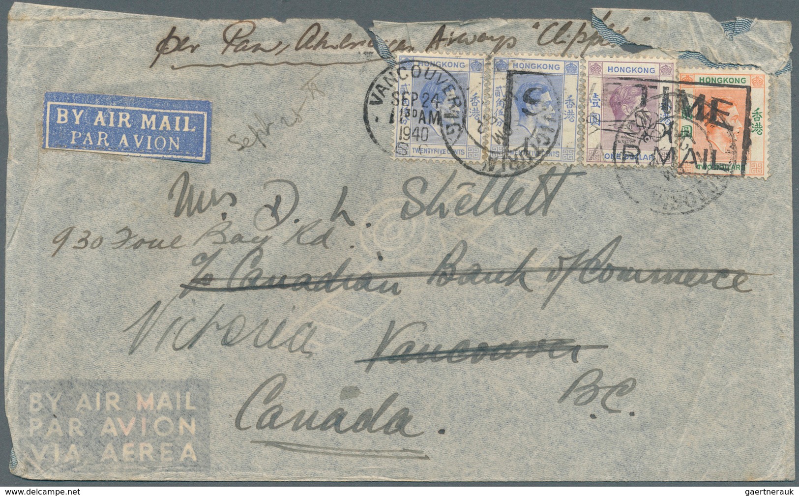 22677 Hongkong - Besonderheiten: 1938/57, The "Strellett" Family Correspondence Between Hong Kong, Canada, - Autres & Non Classés