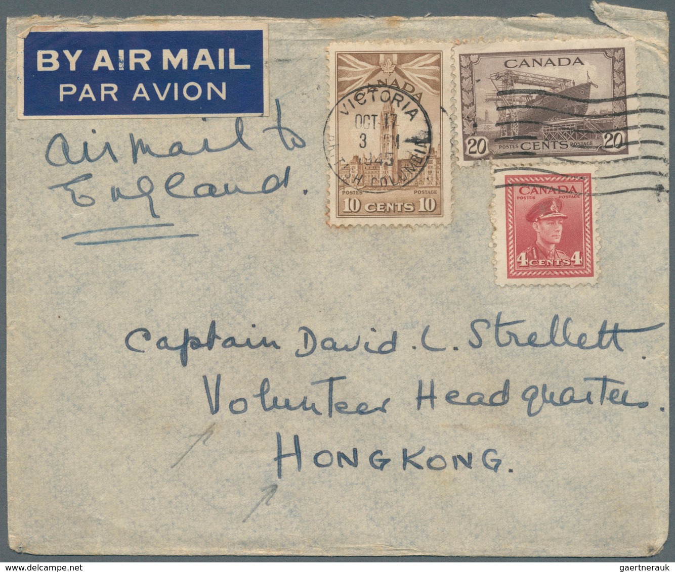 22677 Hongkong - Besonderheiten: 1938/57, The "Strellett" Family Correspondence Between Hong Kong, Canada, - Autres & Non Classés