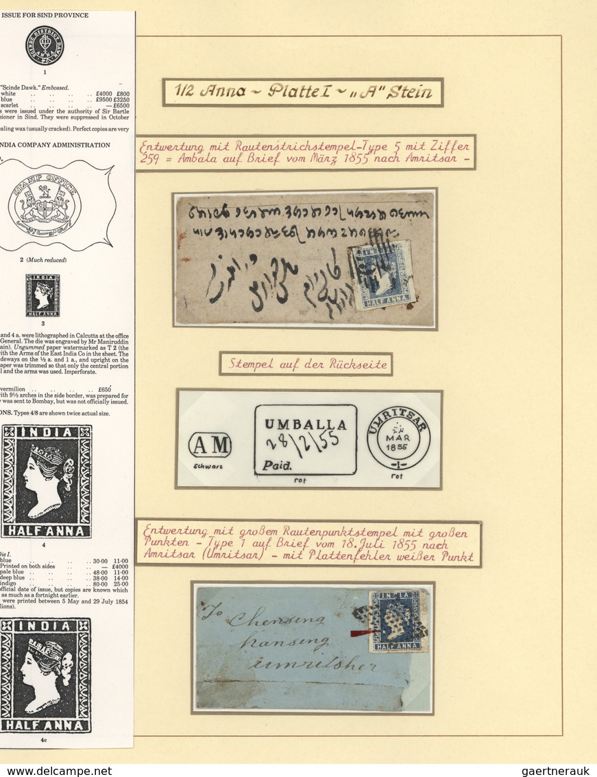 22681 Indien: 1811-1907: Collection Of Early Stamps, Pieces And 17 Covers, Well Written Up On Individual P - Autres & Non Classés