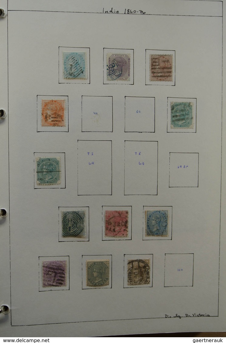 22686 Indien: 1854-1976. Used Collection India 1854-1976 In Blanc Album, Including Much Better Classic Mat - Autres & Non Classés