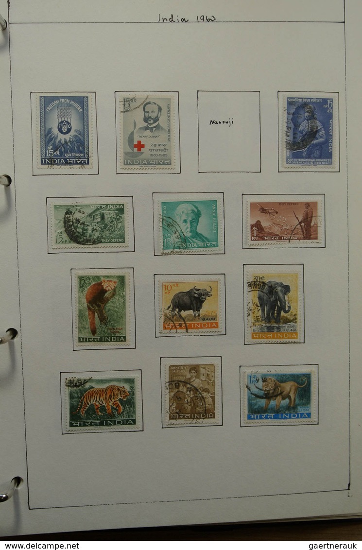 22686 Indien: 1854-1976. Used collection India 1854-1976 in blanc album, including much better classic mat