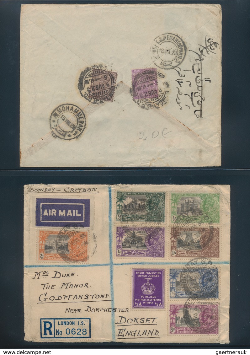 22690 Indien: 1854-1947: Collection Of About 140 Covers, Postcards And Postal Stationery Items, With Three - Autres & Non Classés