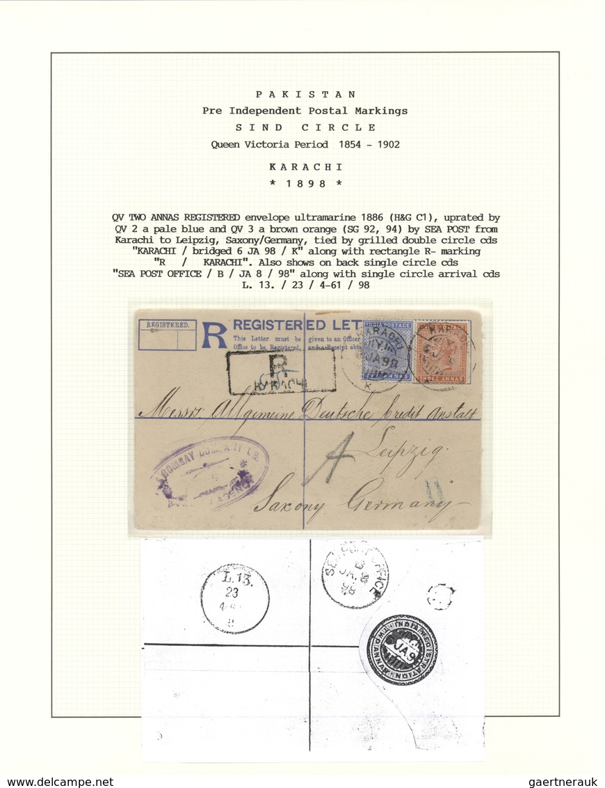 22693 Indien: 1854-1902, SIND And NORTHERN CIRCLE: Postal History Collection Of Near To 130 Queen Victoria - Autres & Non Classés