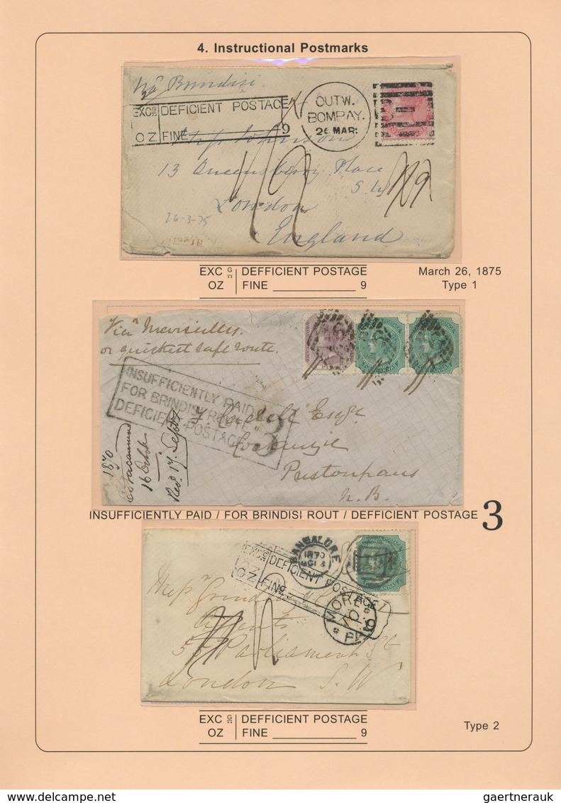 22695 Indien: 1854-1880's (ca.) - "EARLY INDIAN CANCELLATIONS": Specialized collection of about 1000 cover