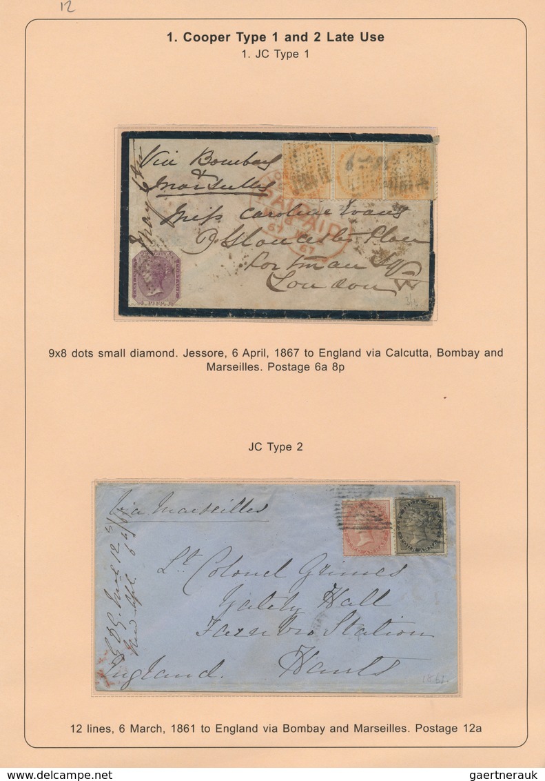 22695 Indien: 1854-1880's (ca.) - "EARLY INDIAN CANCELLATIONS": Specialized collection of about 1000 cover