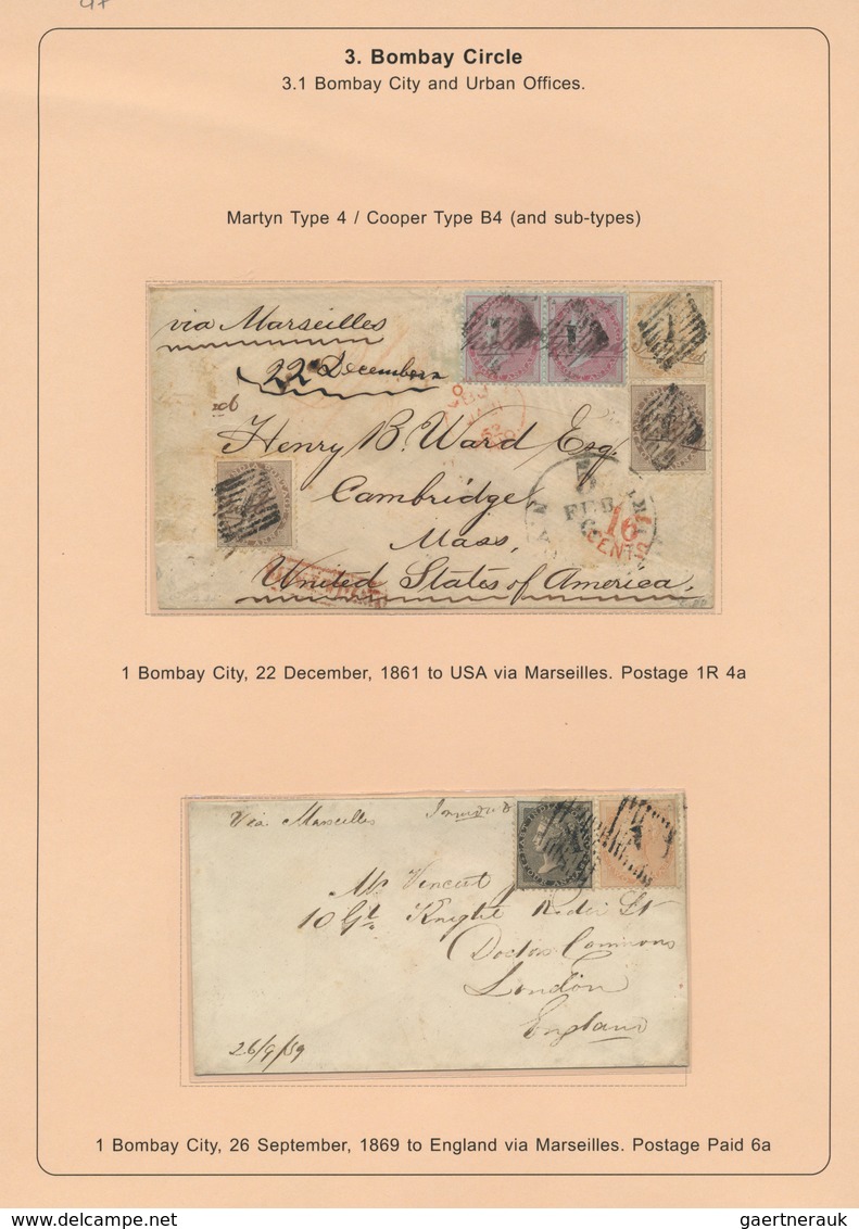 22695 Indien: 1854-1880's (ca.) - "EARLY INDIAN CANCELLATIONS": Specialized collection of about 1000 cover