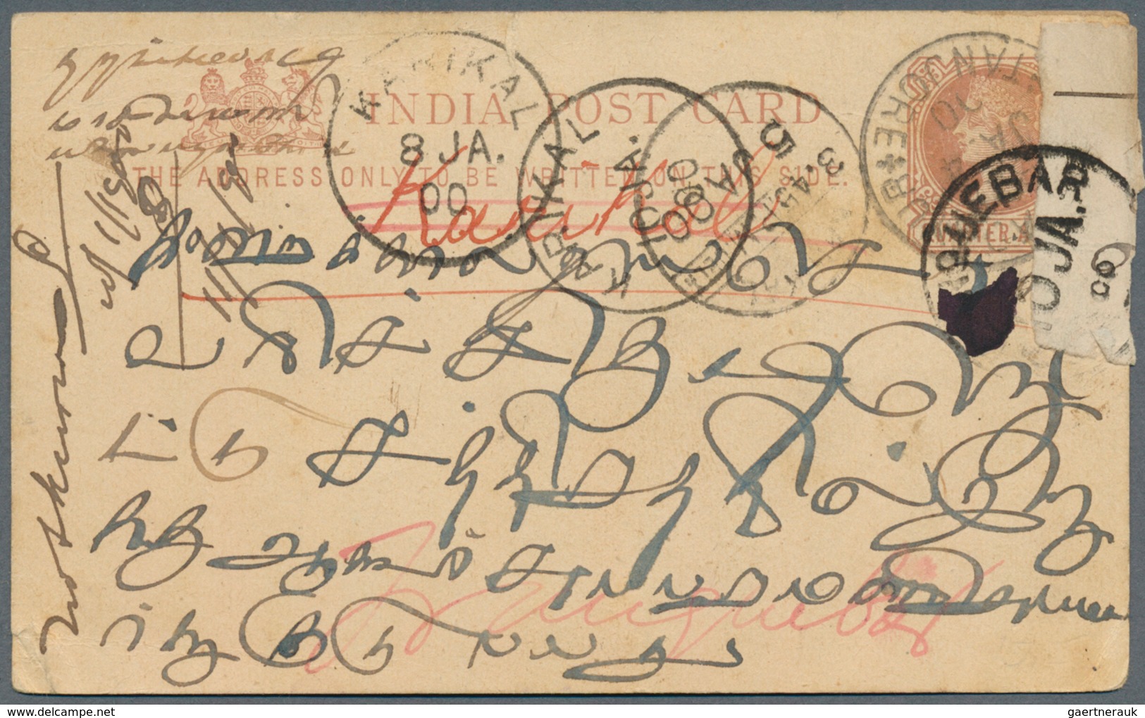 22697 Indien: 1857-1946 FRENCH INDIA: 17 Covers And 9 Stamps Used In French India, With 5 Covers Used From - Autres & Non Classés