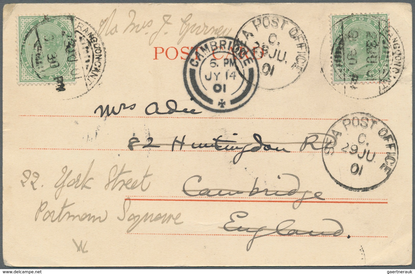 22700 Indien: 1859/1960: Very Fine Lot Of 57 Envelopes, Picture Postcards And Postal Stationeries Includin - Autres & Non Classés