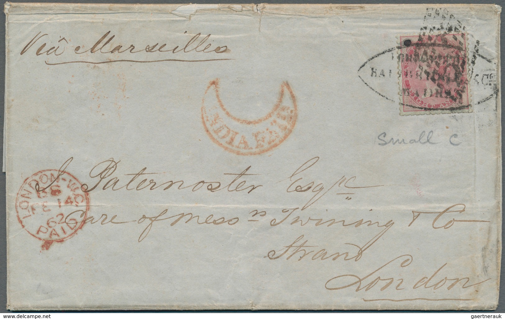 22701 Indien: 1859-1883 FORWARDED MAIL: Seven Covers/part Covers From India To Great Britain Or Inland All - Autres & Non Classés