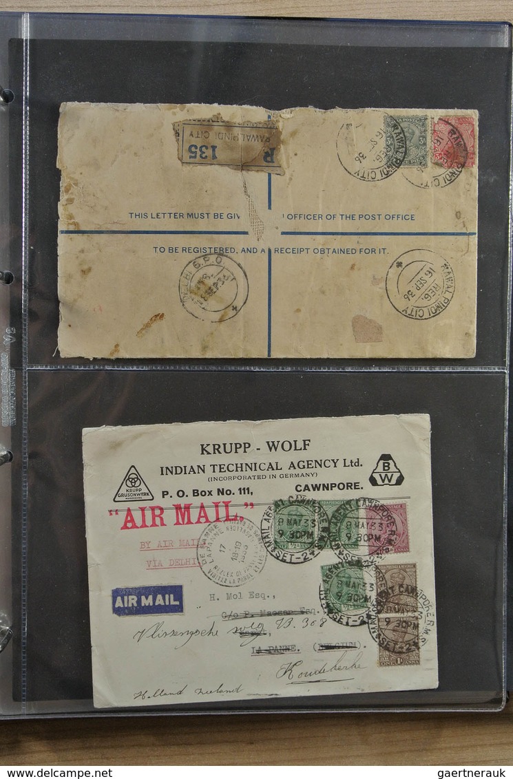 22707 Indien: 1880-1950. Album with ca. 50 covers, cards and stationeries of India ca. 1880-1950 to variou