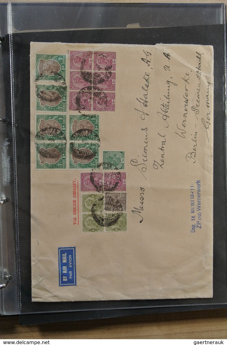 22707 Indien: 1880-1950. Album with ca. 50 covers, cards and stationeries of India ca. 1880-1950 to variou