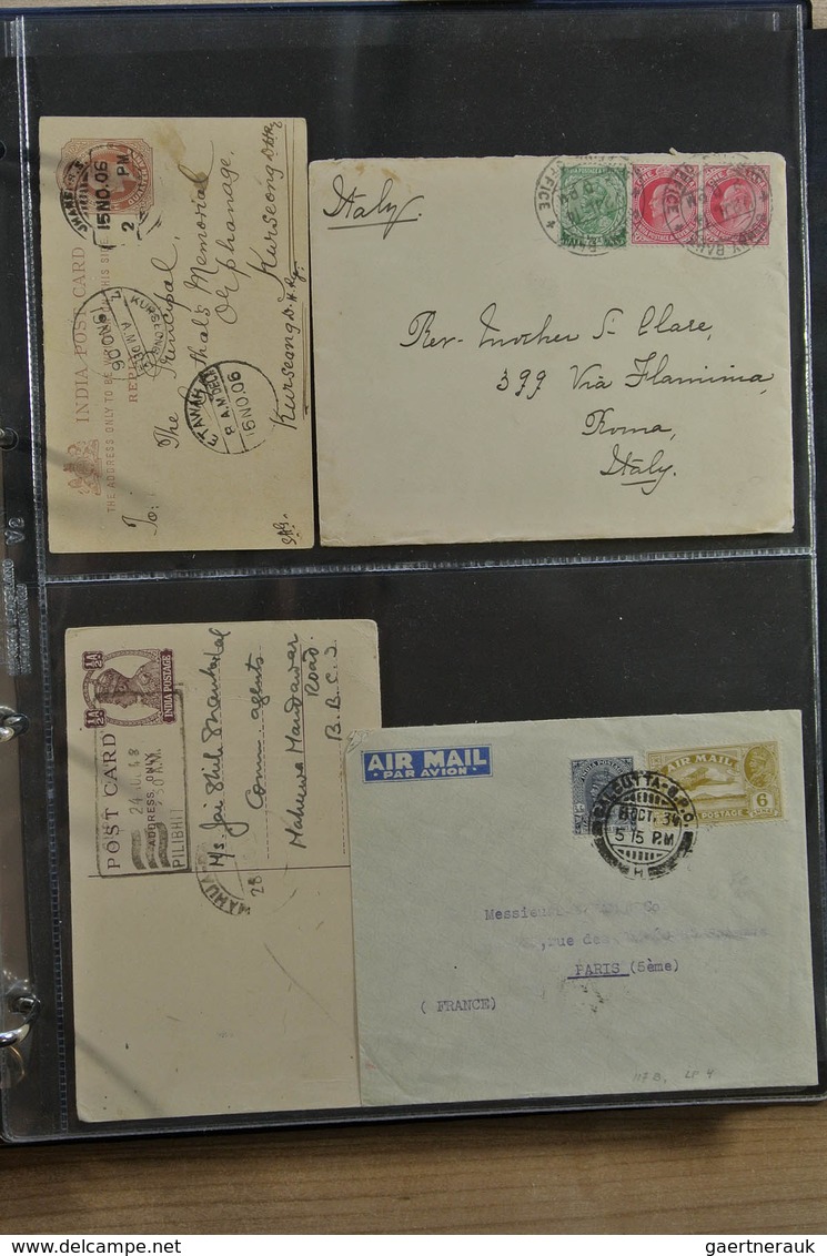 22707 Indien: 1880-1950. Album with ca. 50 covers, cards and stationeries of India ca. 1880-1950 to variou