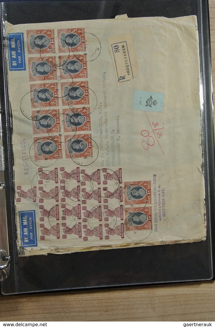 22707 Indien: 1880-1950. Album with ca. 50 covers, cards and stationeries of India ca. 1880-1950 to variou