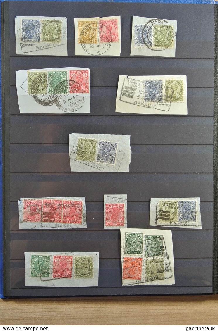 22709 Indien: 1882-1947. Stockbook with stamps of India 1882-1947, used in Pakistan (then part of India).