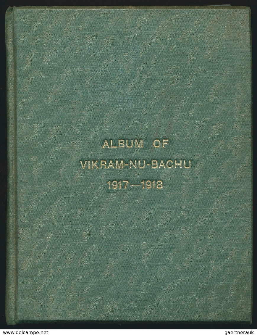 22719 Indien: 1917-18, 'Album of Vikram-Nu-Bachu' containing all the 50 KGV. 1/4a PS cards with title card