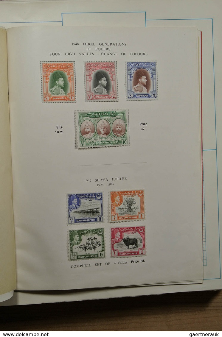 22737 Indien: Nice mint hinged and used collection India and States in blanc album. Collection includes a