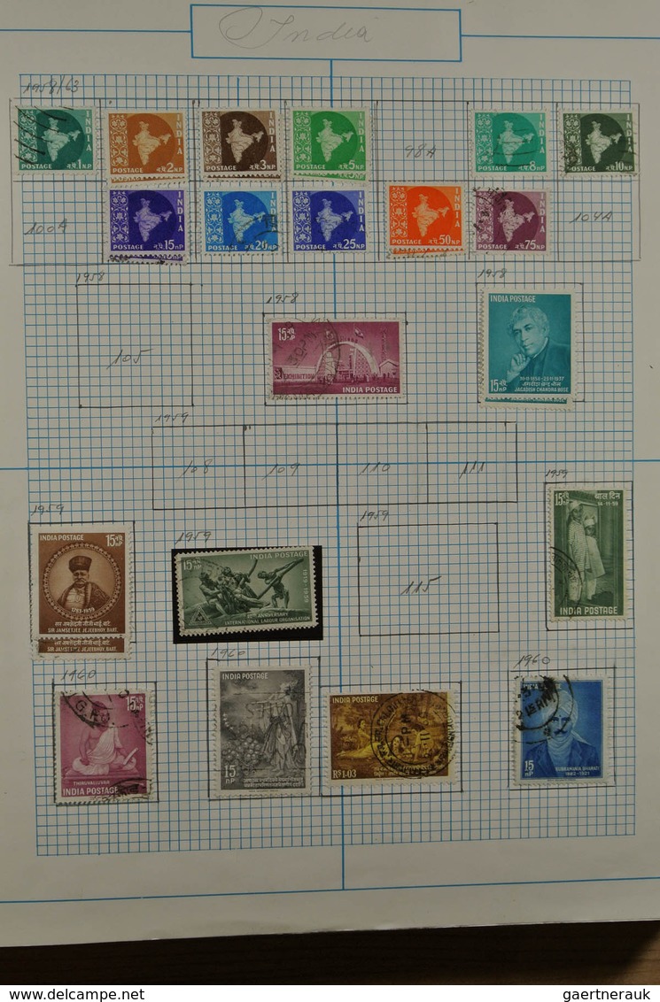 22737 Indien: Nice mint hinged and used collection India and States in blanc album. Collection includes a