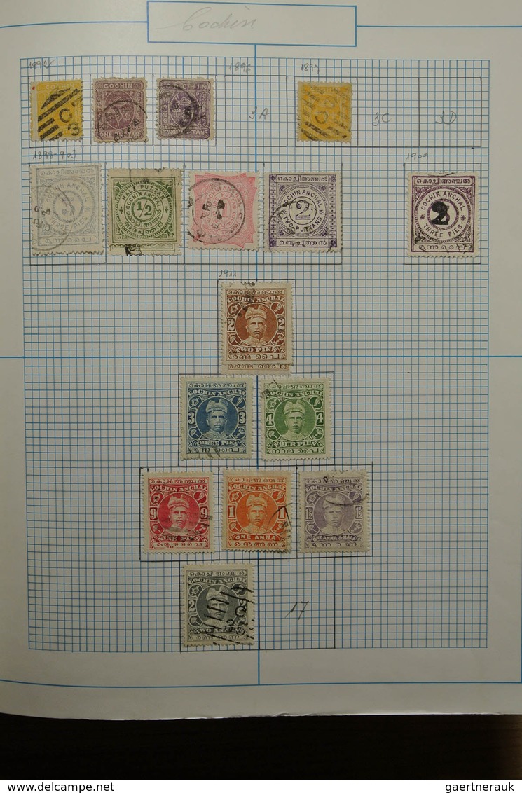 22737 Indien: Nice mint hinged and used collection India and States in blanc album. Collection includes a